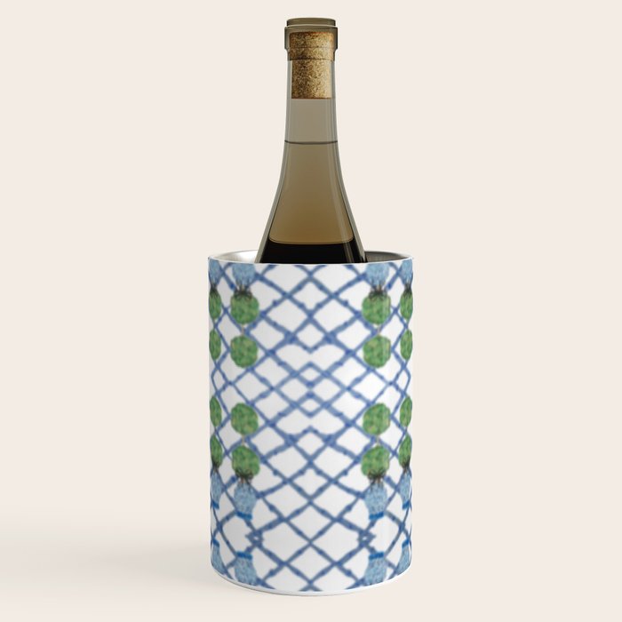 Hand Painted Ginger Jar Chinoiserie Pattern Wine Chiller Gallery Image 1
