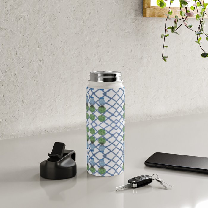 Hand Painted Ginger Jar Chinoiserie Pattern Water Bottle Gallery Image 4
