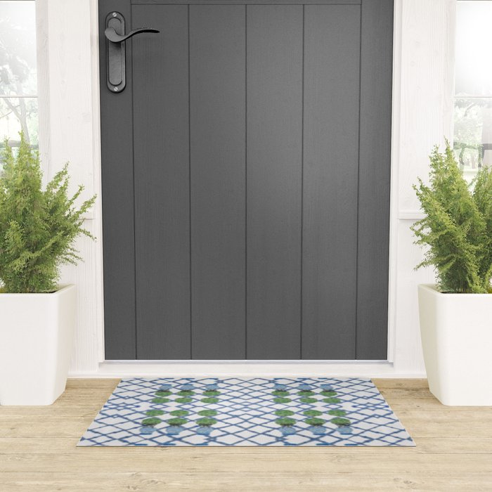 Hand Painted Ginger Jar Chinoiserie Pattern Welcome Mat Gallery Image 3