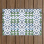 Hand Painted Ginger Jar Chinoiserie Pattern Outdoor Rug Gallery Image 1