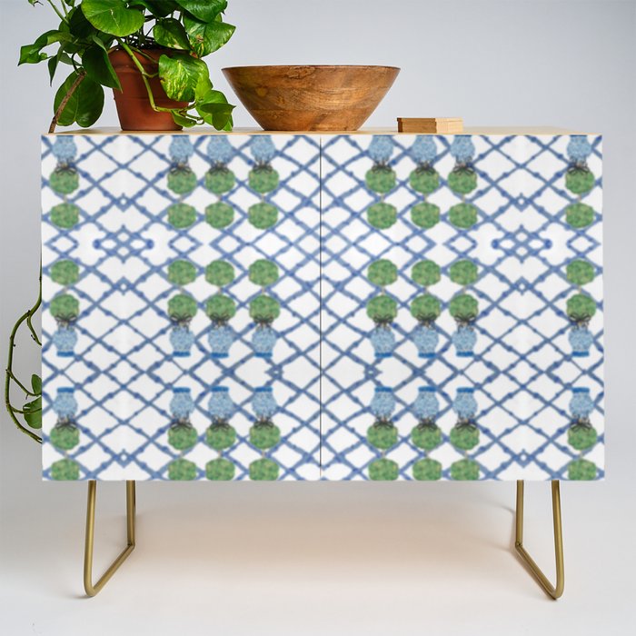 Hand Painted Ginger Jar Chinoiserie Pattern Credenza Gallery Image 1