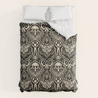 Celestial Forest Damask - black and cream Comforter Gallery Image 6