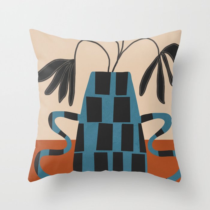 Modern Botanicals No 3 Throw Pillow Gallery Image 1