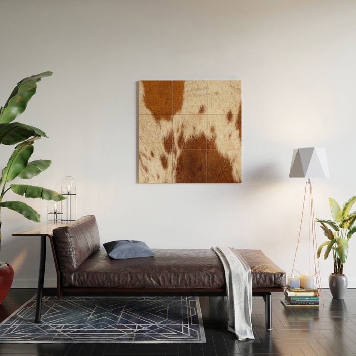 Cowhide Farmhouse Decor Wood Wall Art Gallery Image 2
