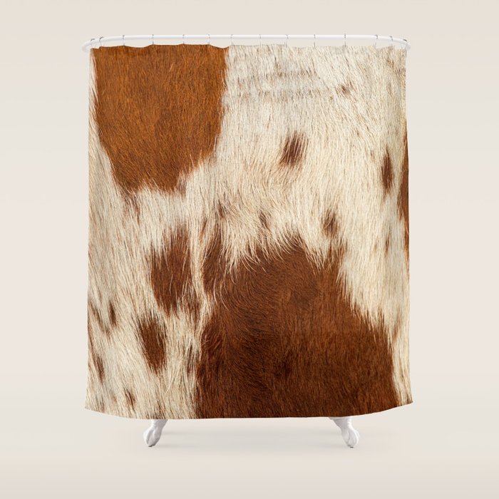 Cowhide Farmhouse Decor Shower Curtain Gallery Image 1