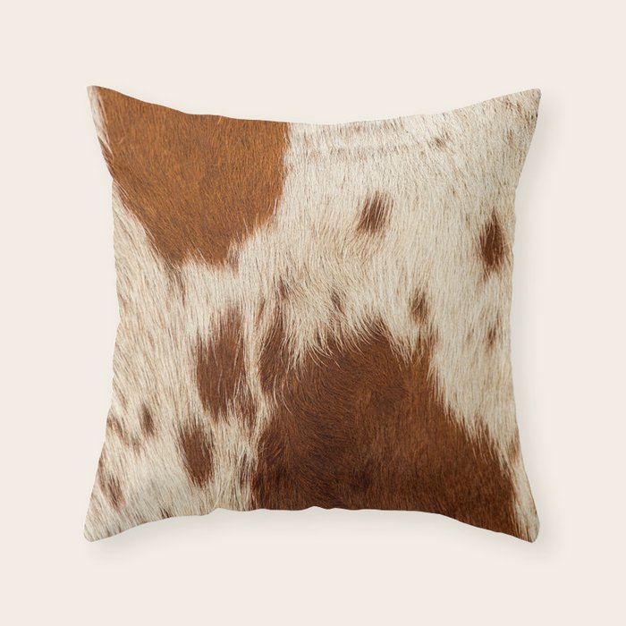 Cowhide Farmhouse Decor Throw Pillow Gallery Image 1
