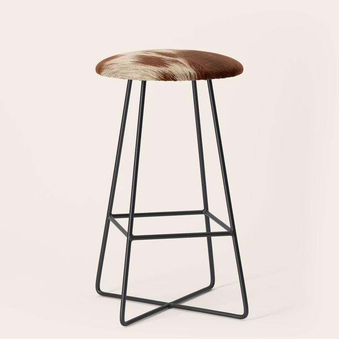 Cowhide Farmhouse Decor Stool Gallery Image 1