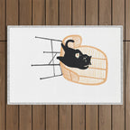Lazy cat 2 enjoying coffee on rattan chair  Outdoor Rug Gallery Image 1