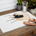 Lazy cat 2 enjoying coffee on rattan chair  Outdoor Rug Gallery Image 2