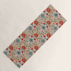 Victorian Botanicals - Carnations in Red and Green Yoga Mat Gallery Image 1