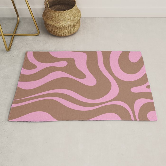 Modern Retro Liquid Candy Swirl Abstract Inspired by PANTONE 17 1230 Color of the Year Mocha Mousse Rug Gallery Image 1