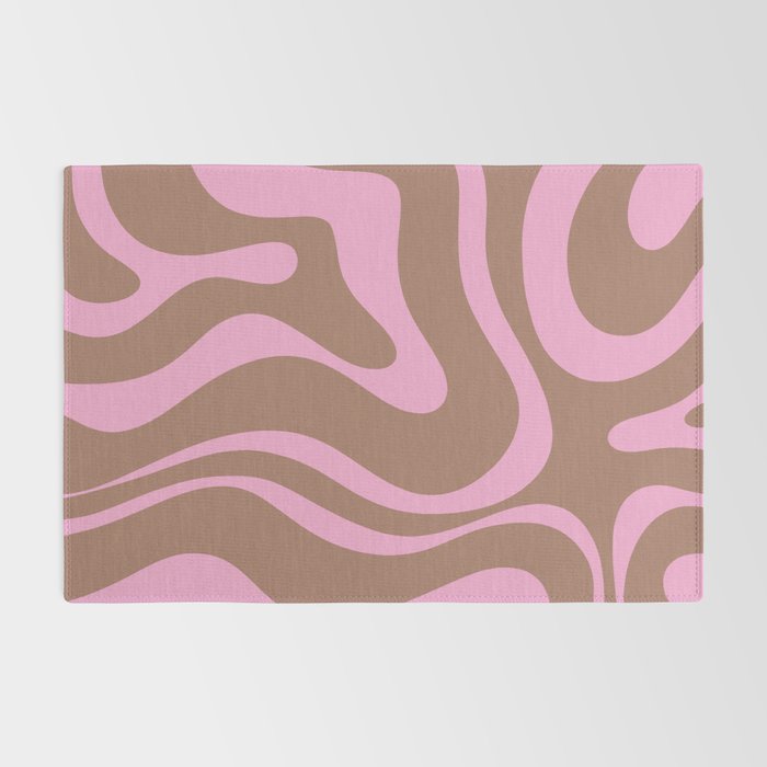 Modern Retro Liquid Candy Swirl Abstract Inspired by PANTONE 17 1230 Color of the Year Mocha Mousse Rug Gallery Image 2