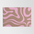 Modern Retro Liquid Candy Swirl Abstract Inspired by PANTONE 17 1230 Color of the Year Mocha Mousse Rug Gallery Image 2