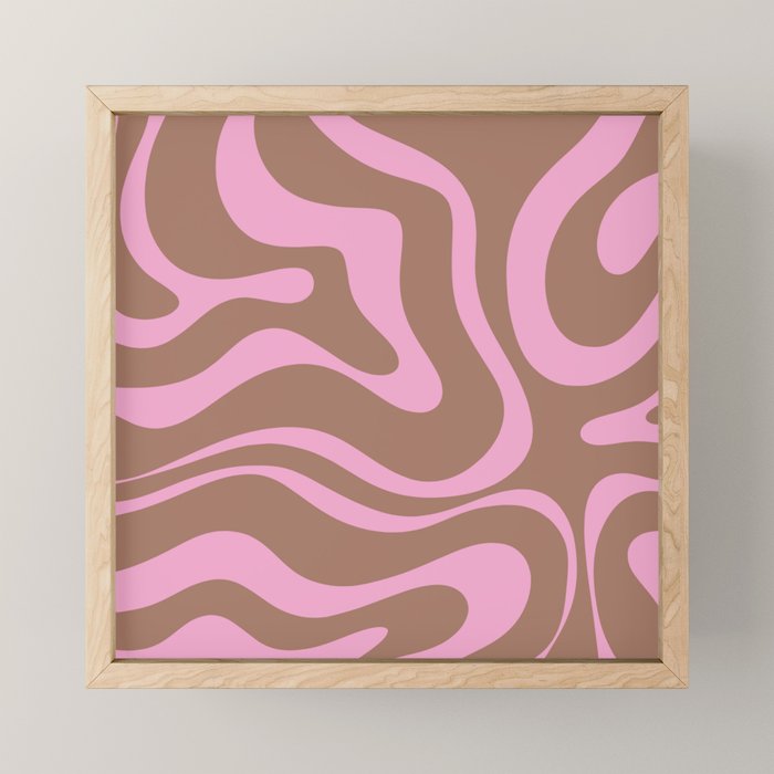Modern Retro Liquid Candy Swirl Abstract Inspired by PANTONE 17 1230 Color of the Year Mocha Mousse Mini Art Print Gallery Image 1