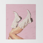 These Boots - Glitter Pink II Throw Blanket Gallery Image 2