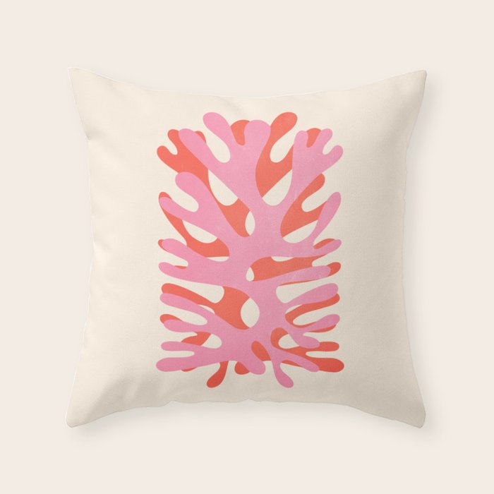 Sea Leaf: Matisse Collage Peach Edition Throw Pillow Gallery Image 1