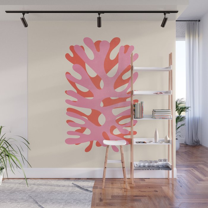 Sea Leaf: Matisse Collage Peach Edition Wall Mural Gallery Image 1