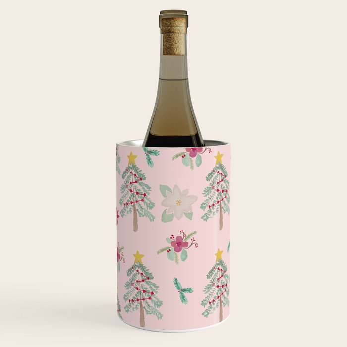 Christmas Pattern Pink Wine Chiller Gallery Image 2