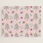 Christmas Pattern Pink Jigsaw Puzzle Gallery Image 1