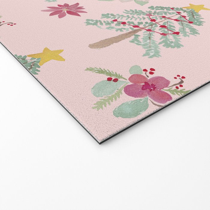 Christmas Pattern Pink Welcome Mat Gallery Image 2