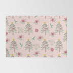 Christmas Pattern Pink Rug Gallery Image 2