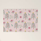 Christmas Pattern Pink Welcome Mat Gallery Image 1