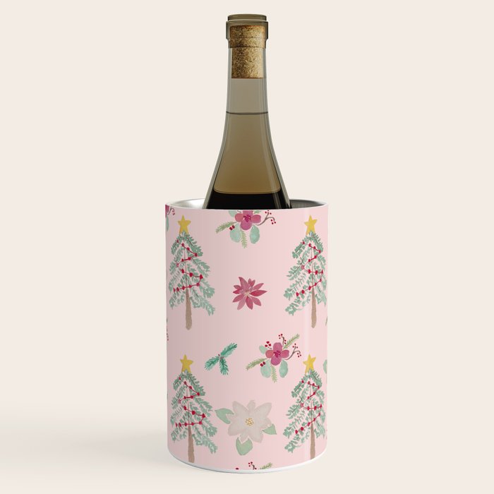Christmas Pattern Pink Wine Chiller Gallery Image 1