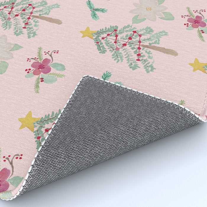 Christmas Pattern Pink Rug Gallery Image 4