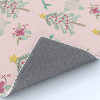 Christmas Pattern Pink Rug Gallery Image 4