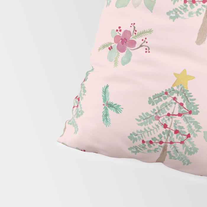 Christmas Pattern Pink Pillow Sham Gallery Image 4