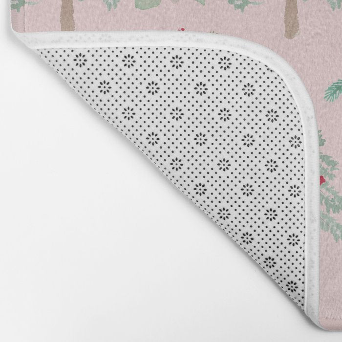 Christmas Pattern Pink Bath Mat Gallery Image 2