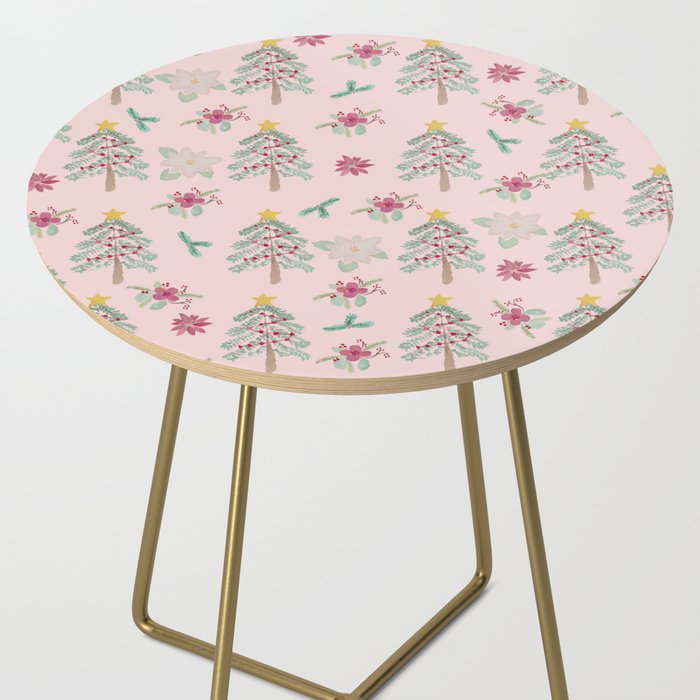 Christmas Pattern Pink Side Table Gallery Image 2