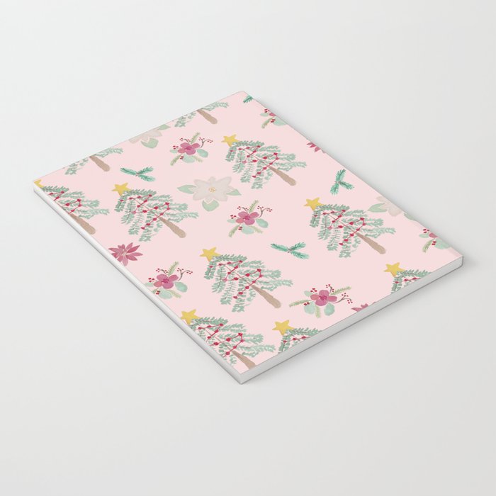 Christmas Pattern Pink Notebook Gallery Image 3