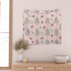 Christmas Pattern Pink Wall Tapestry Gallery Image 2