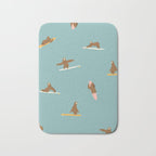 Surfing Sloth in Blue Bath Mat Gallery Image 1