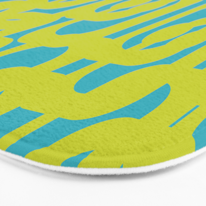 Mid Century Modern Loop Pattern in Lime Green and Turquoise Bath Mat Gallery Image 3