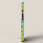 Mid Century Modern Loop Pattern in Lime Green and Turquoise iPhone Case Gallery Image 2