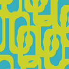 Mid Century Modern Loop Pattern in Lime Green and Turquoise Coffee Mug Gallery Image 2