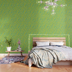 Mid Century Modern Loop Pattern in Lime Green and Turquoise Wallpaper Gallery Image 3
