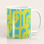 Mid Century Modern Loop Pattern in Lime Green and Turquoise Coffee Mug Gallery Image 1