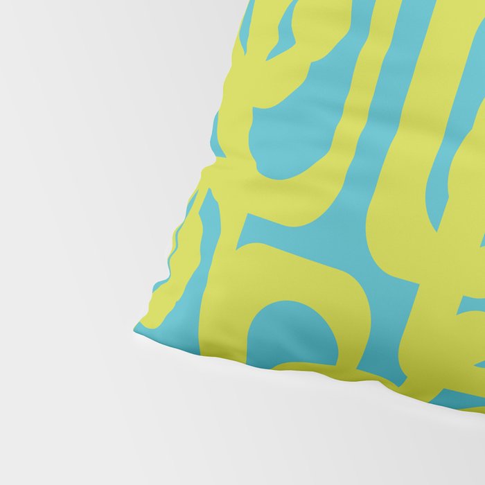 Mid Century Modern Loop Pattern in Lime Green and Turquoise Pillow Sham Gallery Image 4