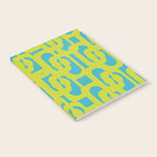 Mid Century Modern Loop Pattern in Lime Green and Turquoise Notebook Gallery Image 2