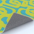 Mid Century Modern Loop Pattern in Lime Green and Turquoise Rug Gallery Image 4