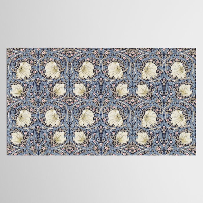 William Morris Vintage Pimpernel Dark Blue & Cream Tablecloth Gallery Image 2