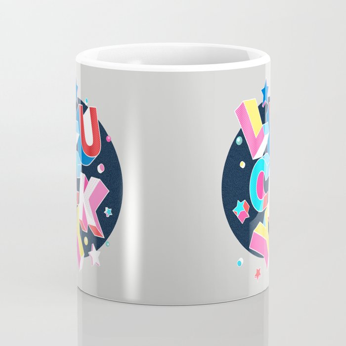 LUCKY Typography Coffee Mug Gallery Image 4
