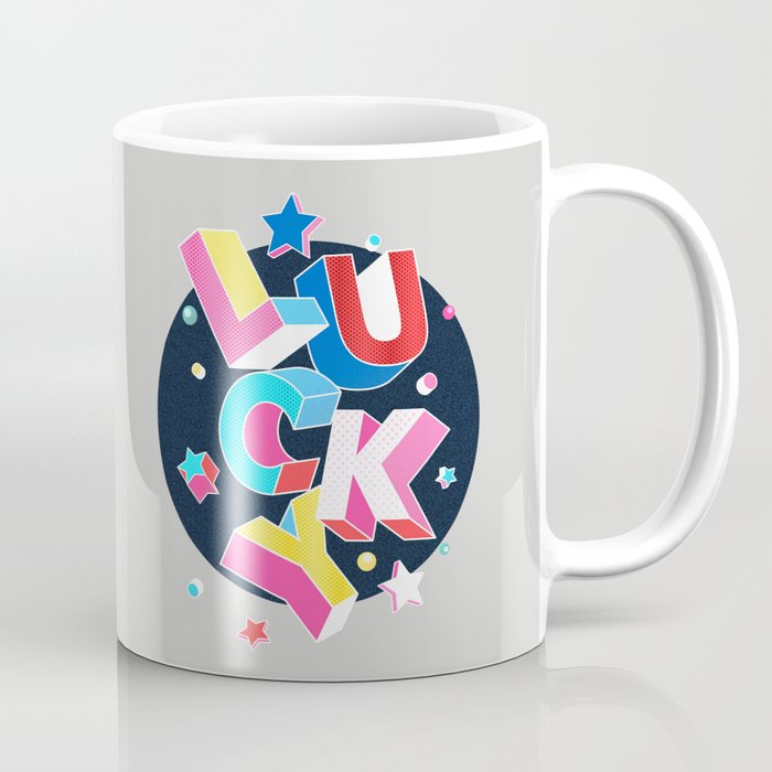 LUCKY Typography Coffee Mug Gallery Image 1