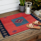 Ashar Ru Khorsi Kerman South Persian Blanket Print Outdoor Rug Gallery Image 2