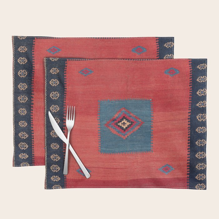 Ashar Ru Khorsi Kerman South Persian Blanket Print Placemat Gallery Image 1