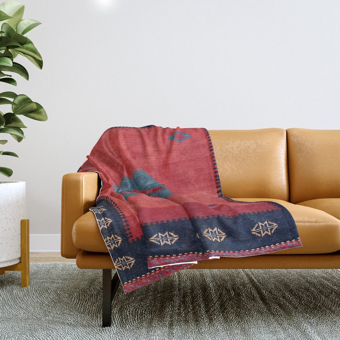 Ashar Ru Khorsi Kerman South Persian Blanket Print Throw Blanket Gallery Image 1