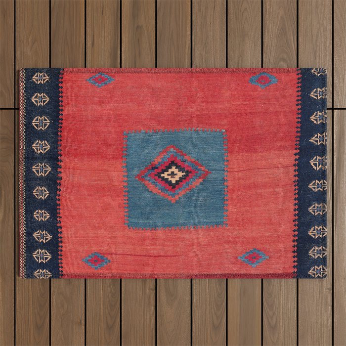 Ashar Ru Khorsi Kerman South Persian Blanket Print Outdoor Rug Gallery Image 1